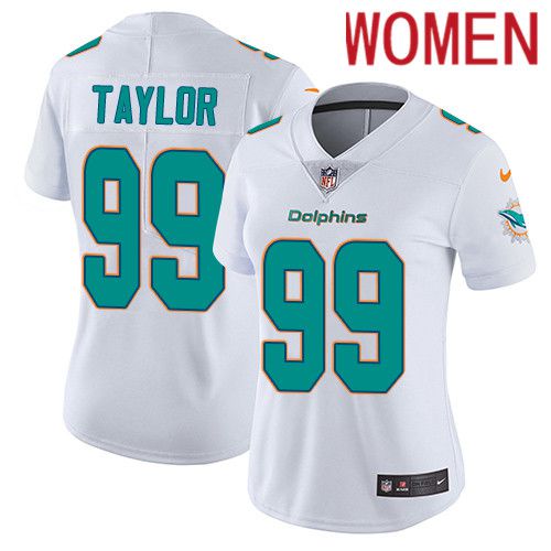 Cheap Women Miami Dolphins 99 Jason Taylor Nike White Vapor Limited NFL Jersey